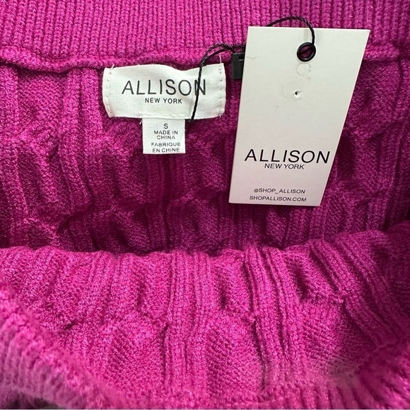 NWT Allison Sloan Mini Skirt Raspberry Cable Knit Ruffle Hem - Picture 5 of 6